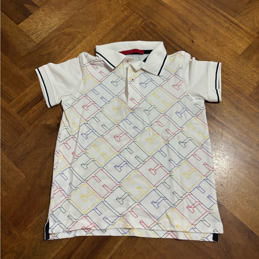 Carolina Herrera Kids White Polo Shirt, Size Small/6 Boys
